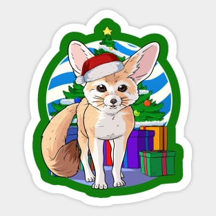 Fennec Fox Santa Xmas Christmas Tree Sticker